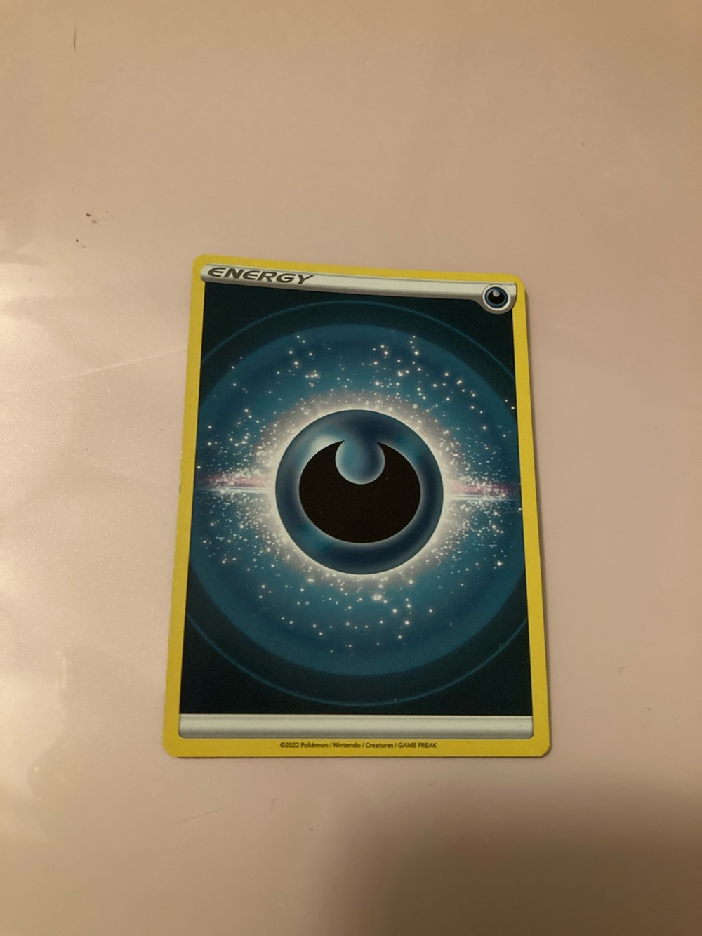 Pokemon Darkness Energy Card - Yellow / Blue / Black